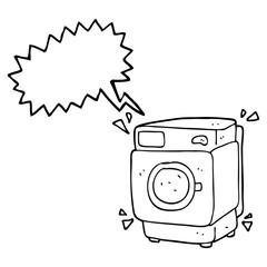 speech bubble cartoon rumbling washing machine