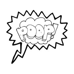 speech bubble cartoon poop! text