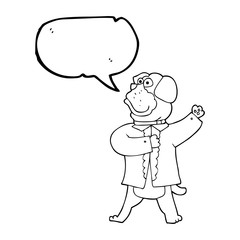 speech bubble cartoon dog in shirt