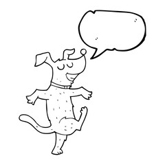 speech bubble cartoon dancing dog