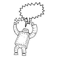 speech bubble cartoon robot