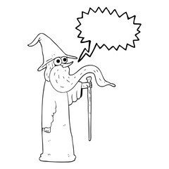 speech bubble cartoon wizard