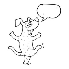 speech bubble cartoon dancing dog