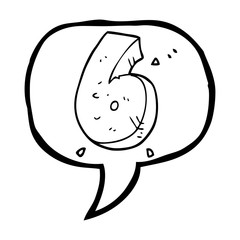 speech bubble cartoon stone number six