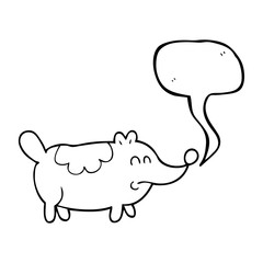 speech bubble cartoon small fat dog