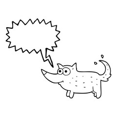 speech bubble cartoon dog wagging tail