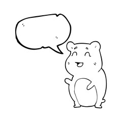 speech bubble cartoon cute hamster