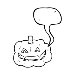 speech bubble cartoon spooky pumpkin