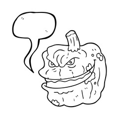 speech bubble cartoon spooky pumpkin
