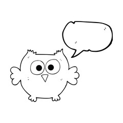speech bubble cartoon happy owl