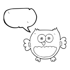 speech bubble cartoon owl