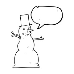 speech bubble cartoon snowman