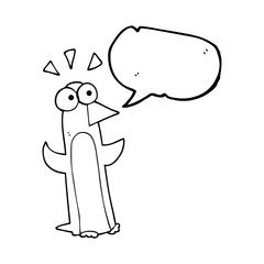 speech bubble cartoon surprised penguin