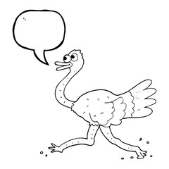 speech bubble cartoon ostrich