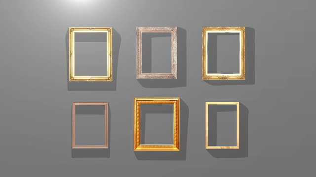Old style picture wood frame with moving shadow background, Animation UHD 4k 3840x2160.
