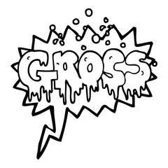 speech bubble cartoon word gross