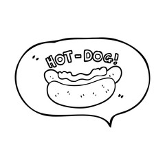 speech bubble cartoon hotdog