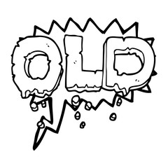 speech bubble cartoon word old