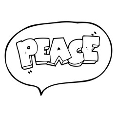 speech bubble cartoon word peace