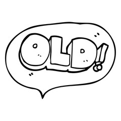speech bubble cartoon word old