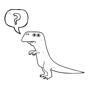 speech bubble cartoon confused dinosaur