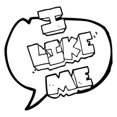 speech bubble cartoon i like me symbol