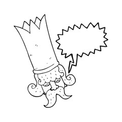 speech bubble cartoon king with huge crown