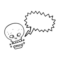 speech bubble cartoon scary skull