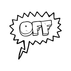 speech bubble cartoon off sign