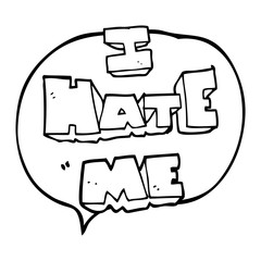 I hate me speech bubble cartoon symbol
