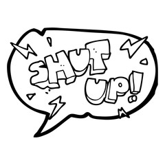 speech bubble cartoon shut up! symbol