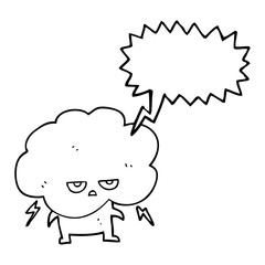 speech bubble cartoon raincloud