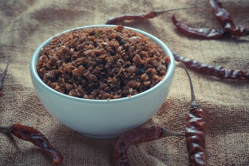 chili paste thai food ,made from grilled fish