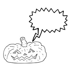 speech bubble cartoon halloween pumpkin