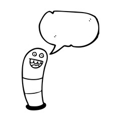 speech bubble cartoon worm