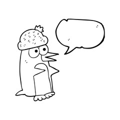 speech bubble cartoon penguin