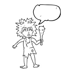 speech bubble cartoon cave woman