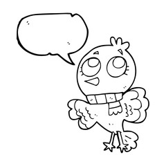 cute speech bubble cartoon bird