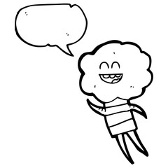 speech bubble cartoon cute cloud head creature