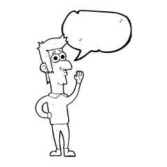 Fototapeta premium speech bubble cartoon man waving