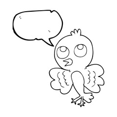speech bubble cartoon bird