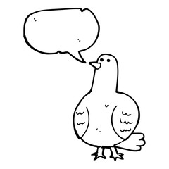 speech bubble cartoon bird