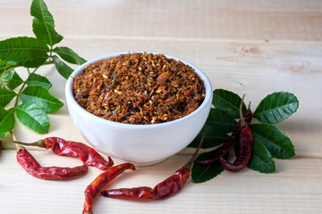 chili paste thai food ,made from grilled fish