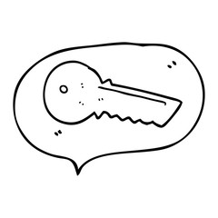 speech bubble cartoon door key