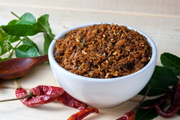 chili paste thai food ,made from grilled fish