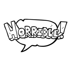 speech bubble cartoon word horrible