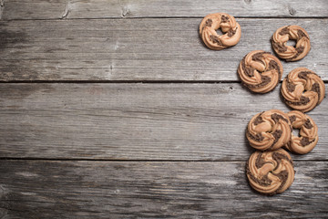 cookies on wooden background