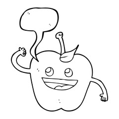 speech bubble cartoon apple