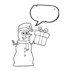 speech bubble cartoon snowman