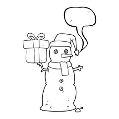 speech bubble cartoon snowman